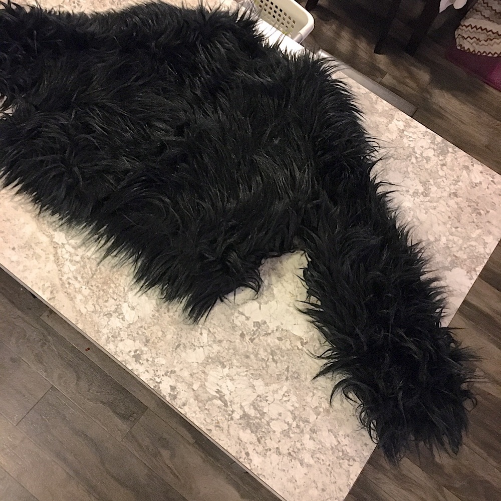 Faux Fur Black Jacket Size Large